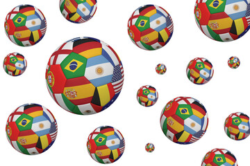 Footballs in international flags