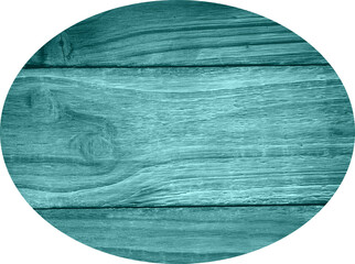 Abstract image of turquoise colored oval shaped wood 