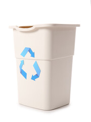 Container for garbage isolated on white. Recycling concept