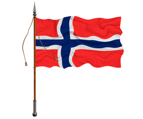 National flag of Jian mayen. Background  with flag of Jian mayen