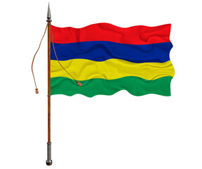 National flag of Mauritius. Background  with flag of Mauritius.