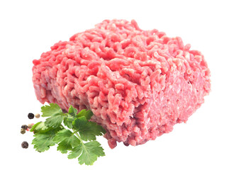 Beef minced meat isolated on white