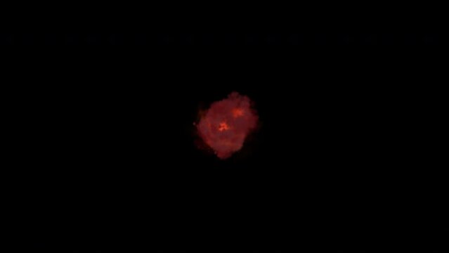 Mysterious Abstract Red Lit Ball of Smoke Approaches Camera - 3D CGI Animation VFX Asset ProRes Pre-Multiplied Alpha 4K