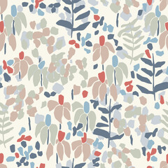 Vector flower illustration seamless repeat pattern