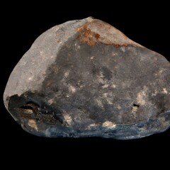 space asteroid. meteorite stone isolated on black background. Generative AI.
