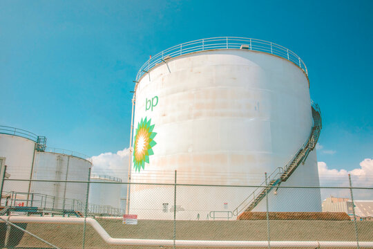 bp oil storage tanks in Port Tauranga, New Zealand