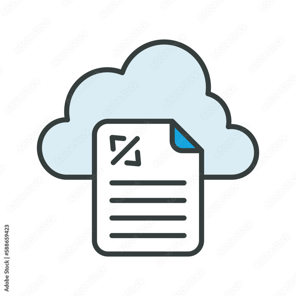 Aufkleber cloud programming vector fill outline icons. simple stock illustration stock