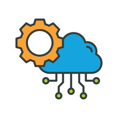 Cloud Processing Vector Fill outline Icons. Simple stock illustration stock
