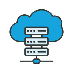 Cloud Server Vector Fill outline Icons. Simple stock illustration stock