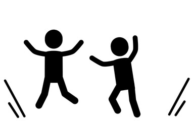 騒音トラブルになる元気よく飛び跳ねる子供のイメージアイコン