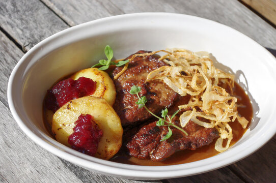 lebergericht leber berliner art von oben fotografiert 