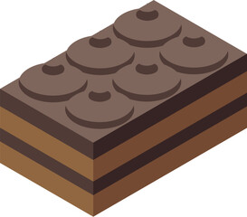 Tiramisu chocolate icon isometric vector. Cake food. Cocoa meal
