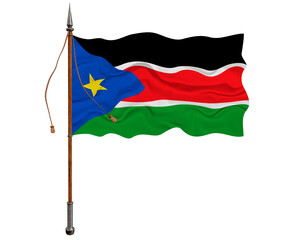 National flag of South Sudan. Background  with flag of South Sudan.