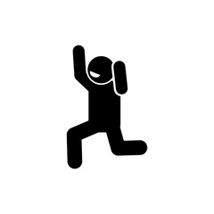 happy and dancing stick figure pictogram illustration