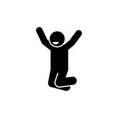happy and dancing stick figure pictogram illustration