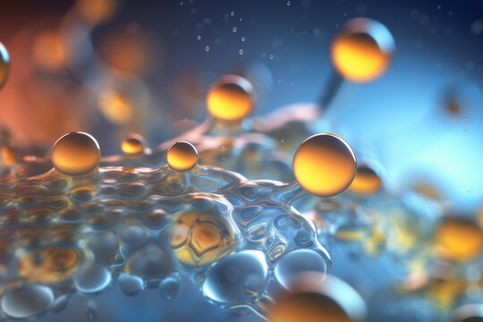 Colorful 3D Illustration of the Biochemical Process of Lipid Synthesis