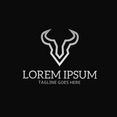 Obraz premium illustration vector graphic of logo symbol bull monoline silver color