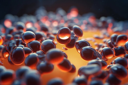 Colorful 3D Illustration of the Biochemical Process of Lipid Synthesis