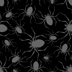 Spider pattern seamless. Poisonous dangerous insect background. Vector texture