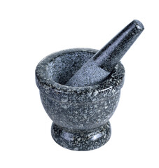 Stone morta and pestle isolated on   transparent png