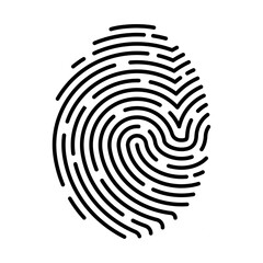 fingerprint icon Signature concept for password encryption. to protect information
