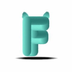 sign on a white background Latter F with Animal Effect 