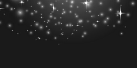 The dust sparks and golden stars shine with special light. Vector sparkles on a transparent background. Christmas light effect. Sparkling magical dust particles.