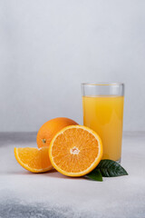 Fresh orange juice in glass