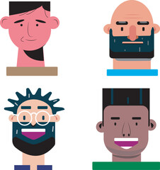 set of funny cartoon businessman Flat Design 