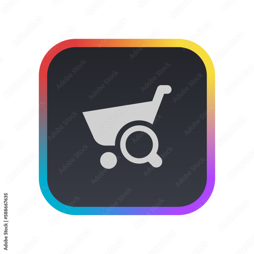 Sticker search cart - pictogram (icon)