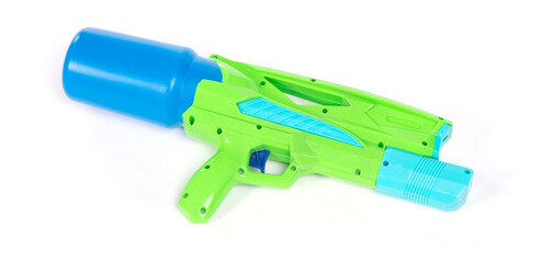 Plastic water gun isolated over white