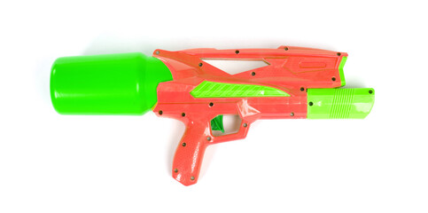 Plastic water gun isolated over white