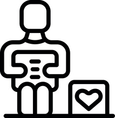 Homeless man icon outline vector. Child charity. Child person