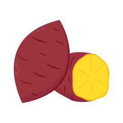 Roasted sweet potato. Roasted sweet potato logo design. Japanese Sweet potato.