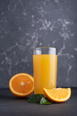Fresh orange juice in glass