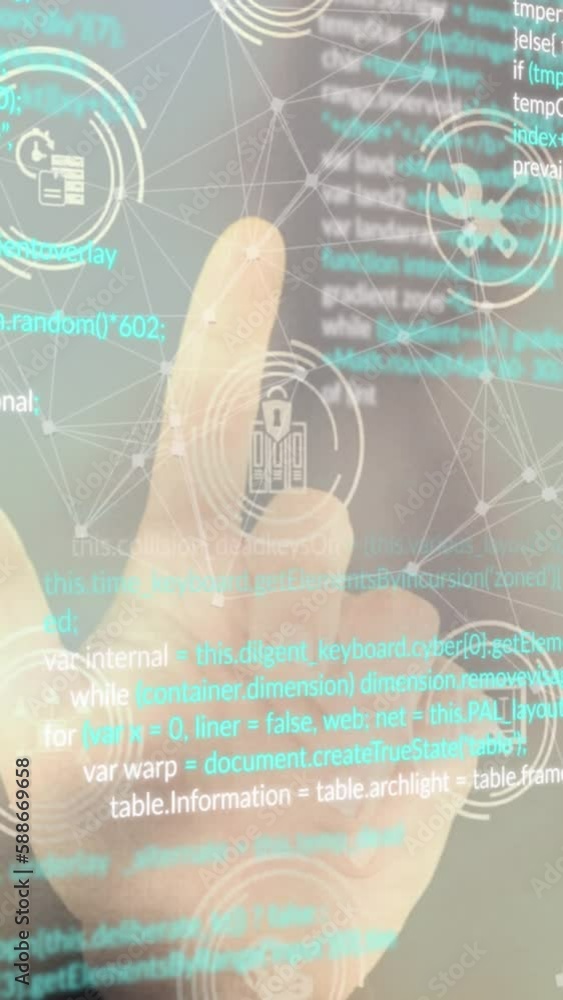 Aufkleber animation of data processing over hand