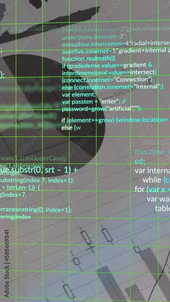 Poster Animation of data processing on white background