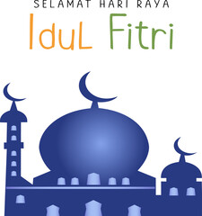 greeting eid al fitr celebration. hari raya aidilfitri illustration