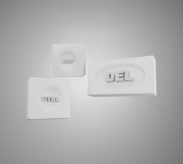 Computer keyboard shortcuts with vector buttons 3D rendering 3D illustration