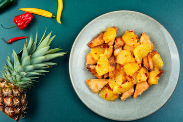 Tofu with pineapple.