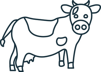 Cow line icon. Monochrome simple Cow outline icon for templates, web design and infographics