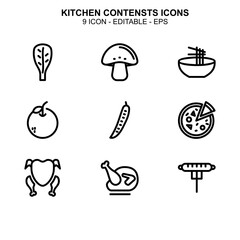 kitchen contents icon or logo isolated sign symbol vector illustration - Collection of high quality black style vector icons 
