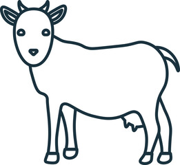 Goat line icon. Monochrome simple Goat outline icon for templates, web design and infographics