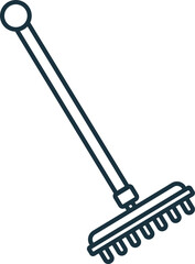 Rake line icon. Monochrome simple Rake outline icon for templates, web design and infographics