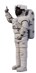 astronaut pointing up, isolated on transparent background © dottedyeti