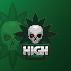 high gaming skull mascot logo