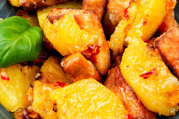 Grilled Tofu with pineapple.