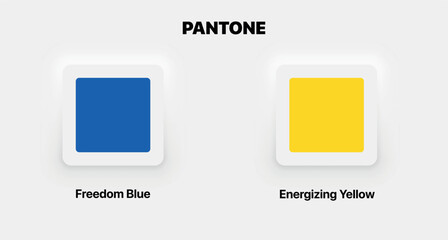 Freedom blue, Energizing Yellow color pantone vector. Colors of Ukrainian Flag
