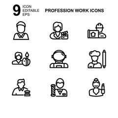 Fototapeta premium work profession icon or logo isolated sign symbol vector illustration - Collection of high quality black style vector icons 