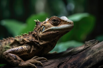 Beautiful portrait of rare lizard from Costa Rica.